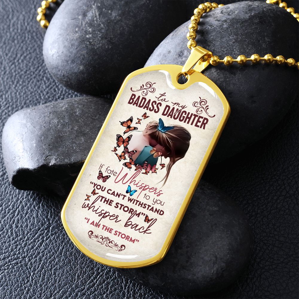 Daughter Dog Tag, To My Badass Daughter Dog Tag B0B155VF7L