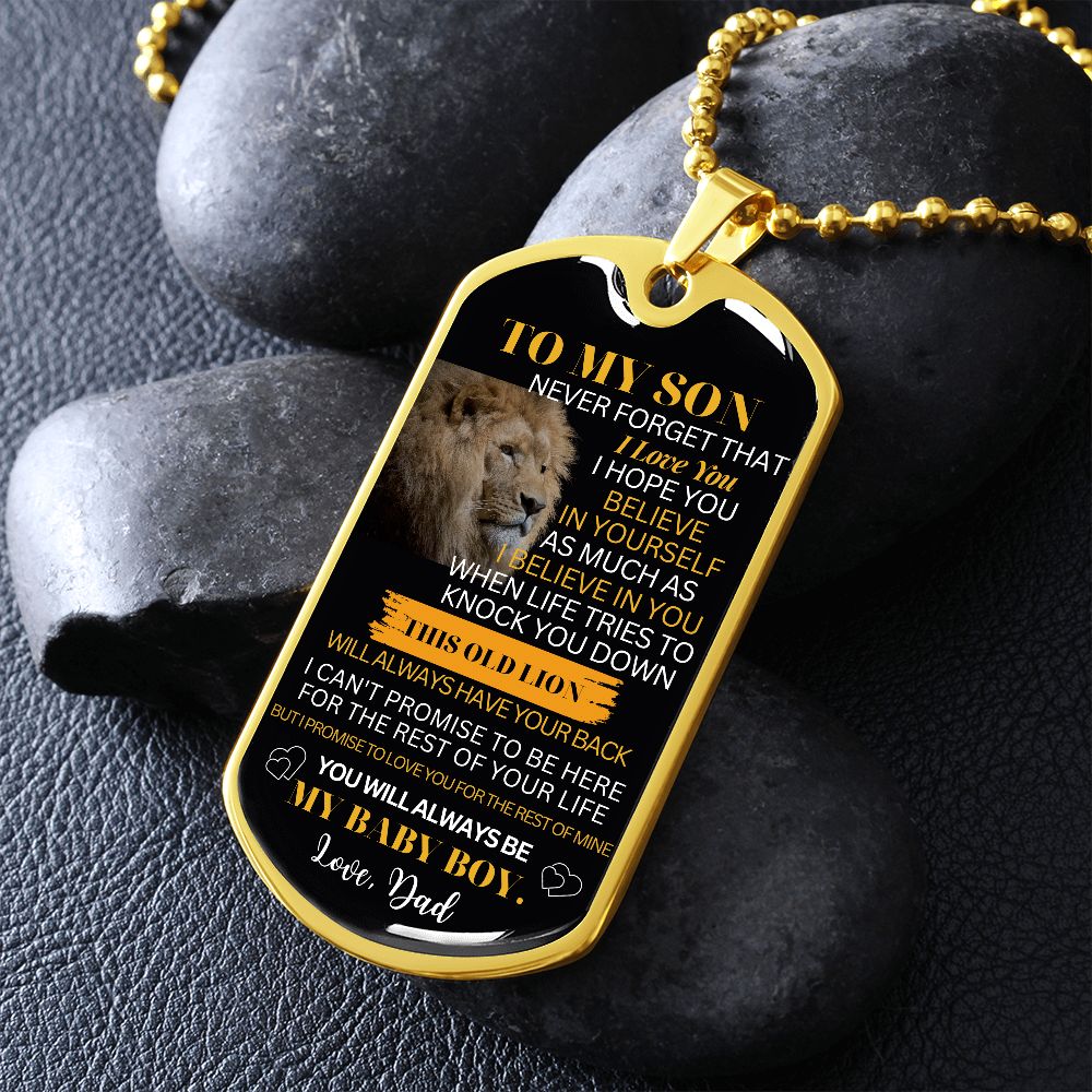Personalized Dog Tag for Son from Dad - Engraved Gift for Birthday or Special Occasion