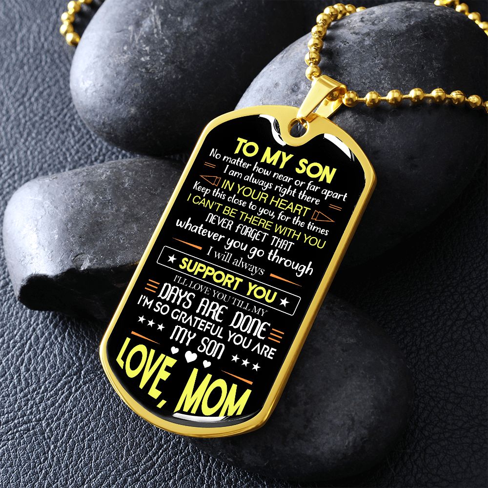 Mom to son online dog tag necklace