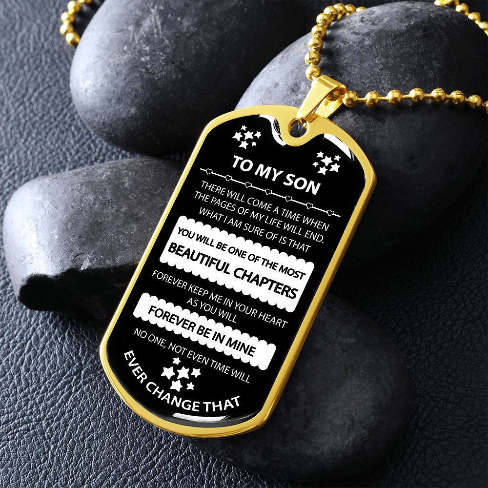 Gift For Son, Keep Me In Your Heart, Son Dog Tag Necklace, B09N1WQWQ8 1T-CG4Z-ZHJ9