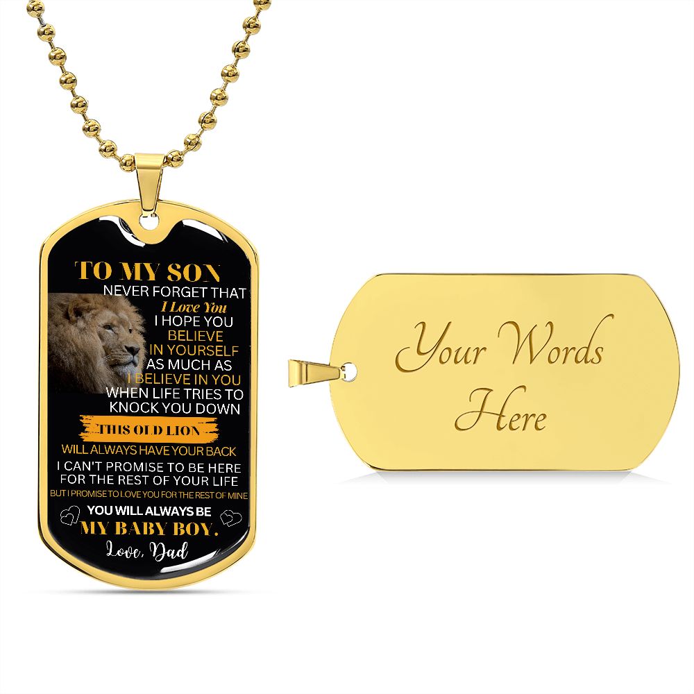 Personalized Dog Tag for Son from Dad - Engraved Gift for Birthday or Special Occasion