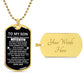 Dad's Love on Display: Personalized Dog Tag for Son - A Symbol of Affection and Appreciation