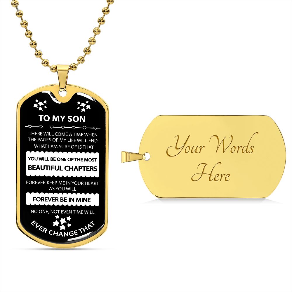 Gift For Son, Keep Me In Your Heart, Son Dog Tag Necklace, B09N1WQWQ8 1T-CG4Z-ZHJ9