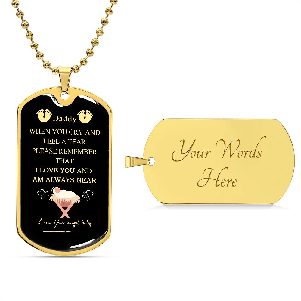Dad Dog Tag, Father's Day Dog Tag From Angel Baby B09W5SNYXR
