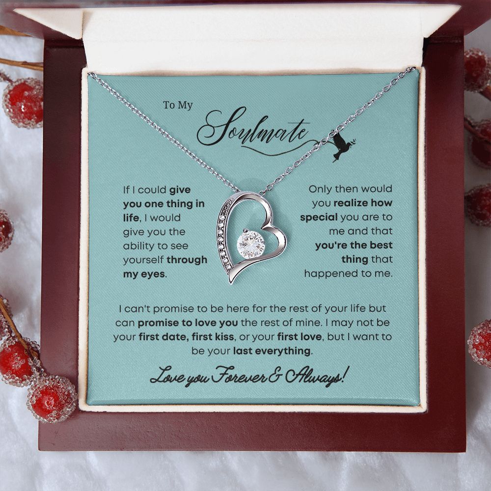 The Soulmate Necklace: An Elegant and Timeless Expression of Love, Jewelry Gift Her, Love Necklace Gifts For Her, Soulmate Gift, Soulmate Jewelry, Heart Pendant SNJW23-270208