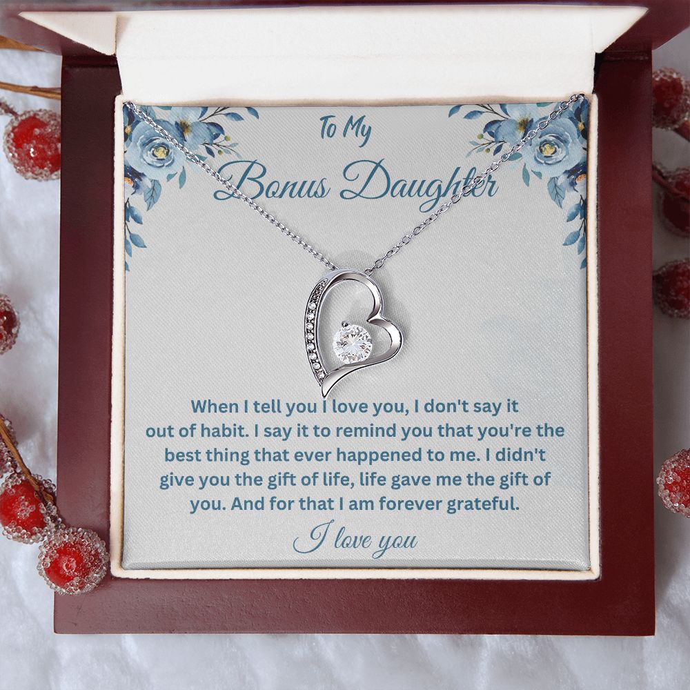 Bonus Daughter Gifts from Stepmom: Show Your Love with a Thoughtful Gift, Bonus Daughter Gift, To my Bonus Daughter,Bonus Daughter Necklace SNJW23-010314