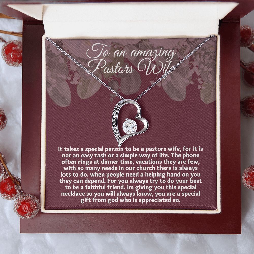 Christmas Gift Idea for Pastor's Wife: Personalized Appreciation Necklace with Heart Pendant"