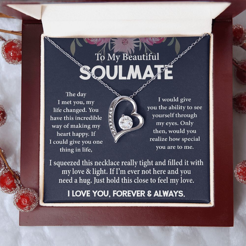 To My Beautiful Soulmate Necklace Valentine Gift For Wife Romantic Jewelry For Her My Future Wife Gift Forever Love Necklace