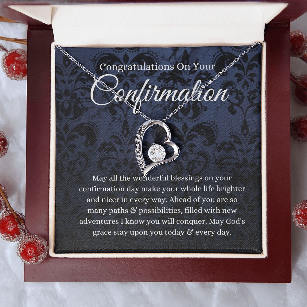 Confirmation Gift for Girls, Cubic Zirconia Necklace, Holy Confirmation Teenage Girls, Christian Catholic Faith B0BLBH6GQ2
