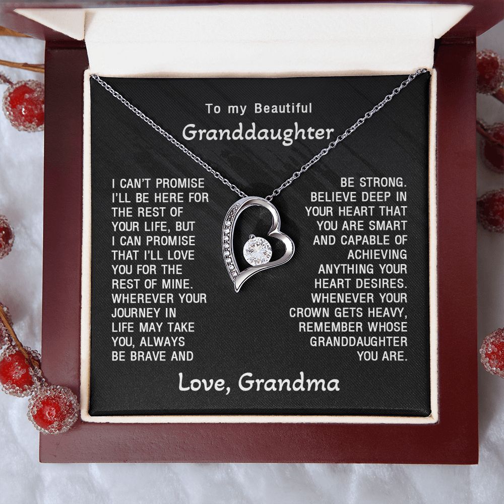 Granddaughter Necklace Gifts From Grandma Grandmother, Love Gift For Adults Or Girls On Birthday, Graduation, Wedding, Christmas