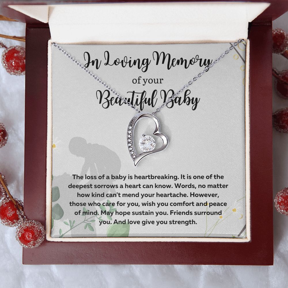 Forever in Our Hearts: A Memorial Necklace for Mothers Coping with Miscarriage - A Comforting and Thoughtful Gift Idea, Forever Love Necklace SNJW23-230203