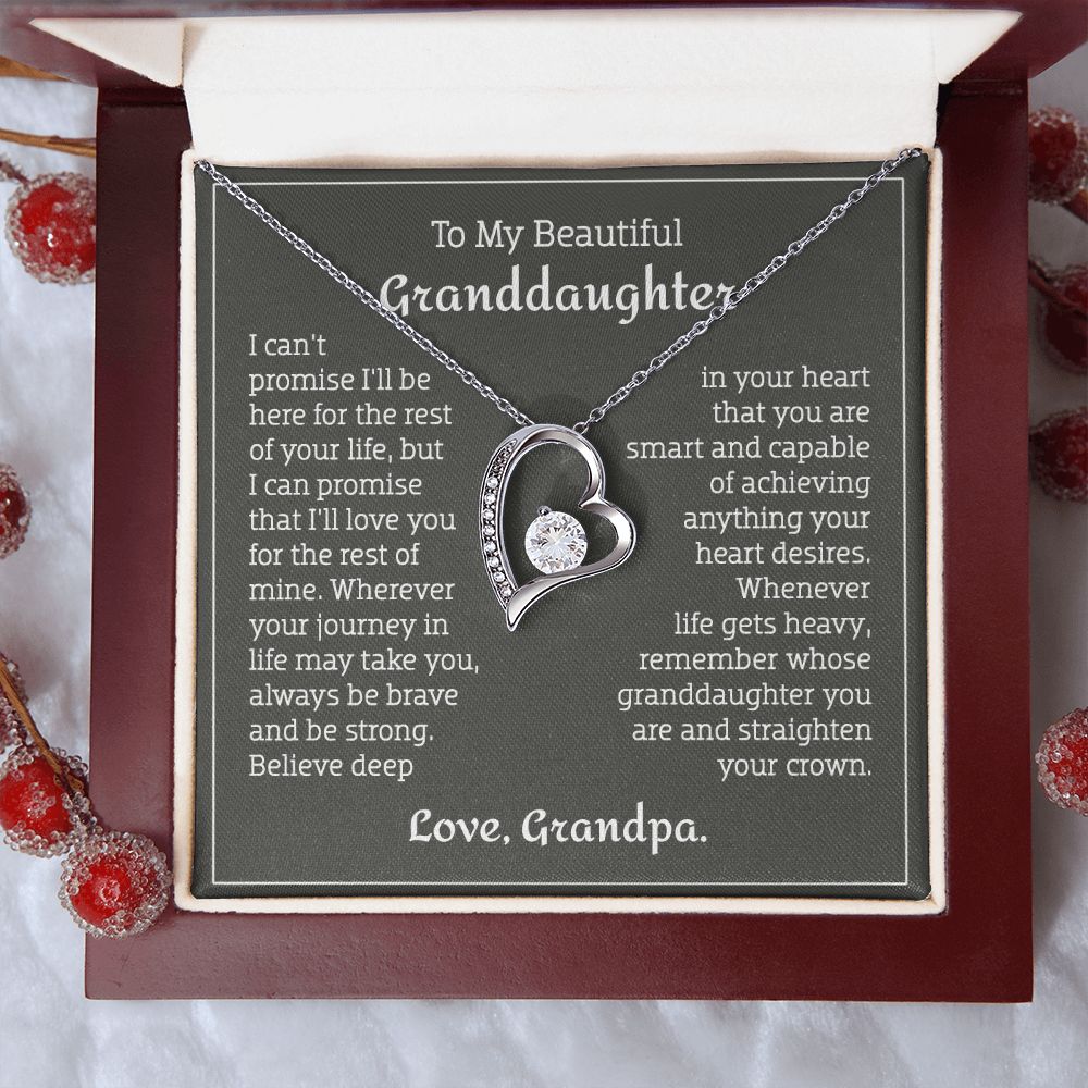 To My Granddaughter - Believe - Forever Love Necklace from Grandpa B0BGC9Y2NQ