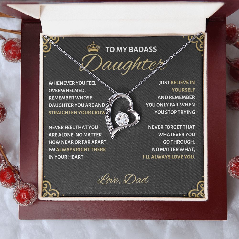 Badass Daughter Necklace - Empowering Jewelry for Girls Badass Daughter Gift, Badass Daughter Jewelry, Badass Daughter Necklace, Daughter Gift From Mom or Dad SNJW23-230219