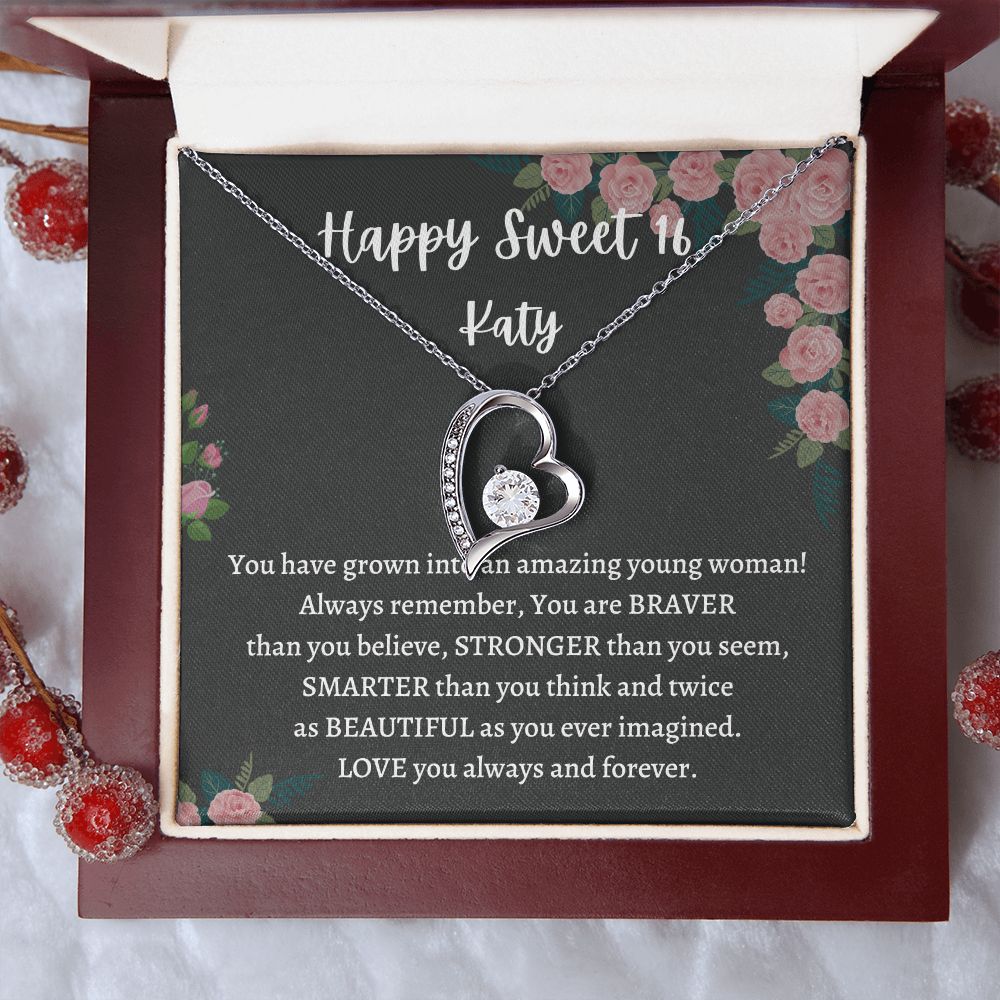 Sweet 16 Necklace - Celebrate Her Milestone Birthday with a Beautiful Gift, Heart Pendant, 16th Birthday Gift For Her, 16th Birthday Gift 210203