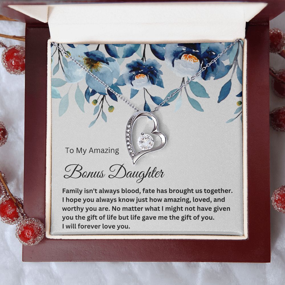 Bonus Daughter Necklace - The Stunning Gift for Your Bonus Daughter from Step-Mom, Stepdaughter necklace SNJW23-010322