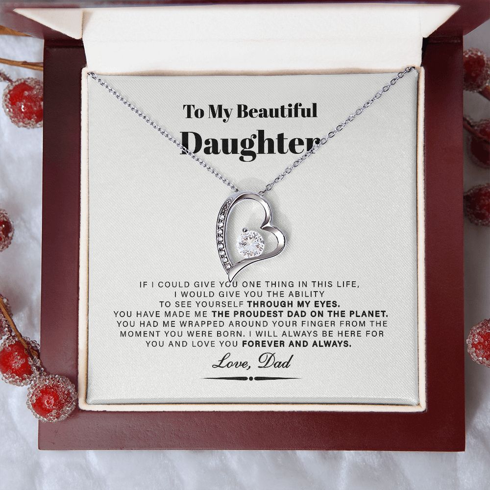 To My Beautiful Daughter Love Knot Necklace, Daughter Gifts From Dad B0BLNDCM78