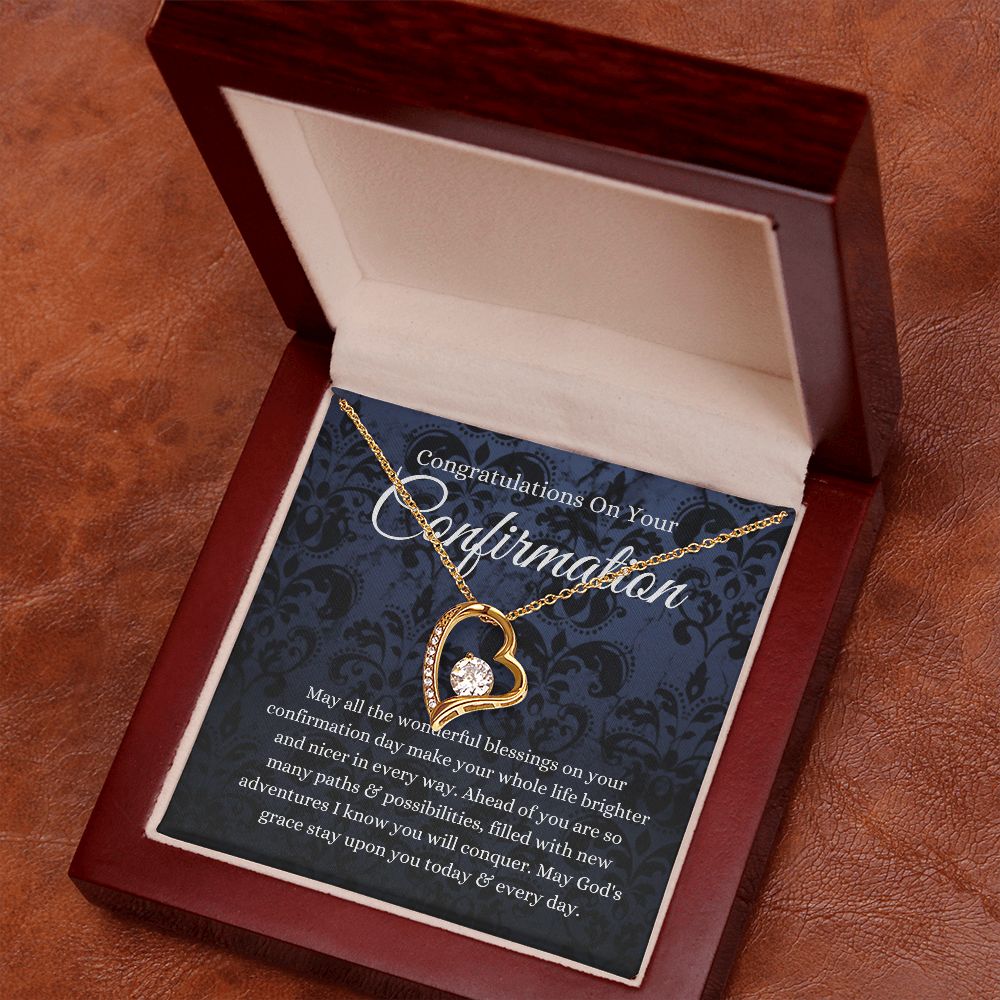 Confirmation Gift for Girls, Cubic Zirconia Necklace, Holy Confirmation Teenage Girls, Christian Catholic Faith B0BLBH6GQ2