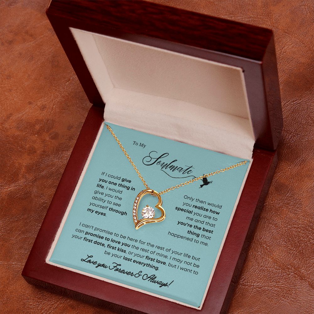 The Soulmate Necklace: An Elegant and Timeless Expression of Love, Jewelry Gift Her, Love Necklace Gifts For Her, Soulmate Gift, Soulmate Jewelry, Heart Pendant SNJW23-270208
