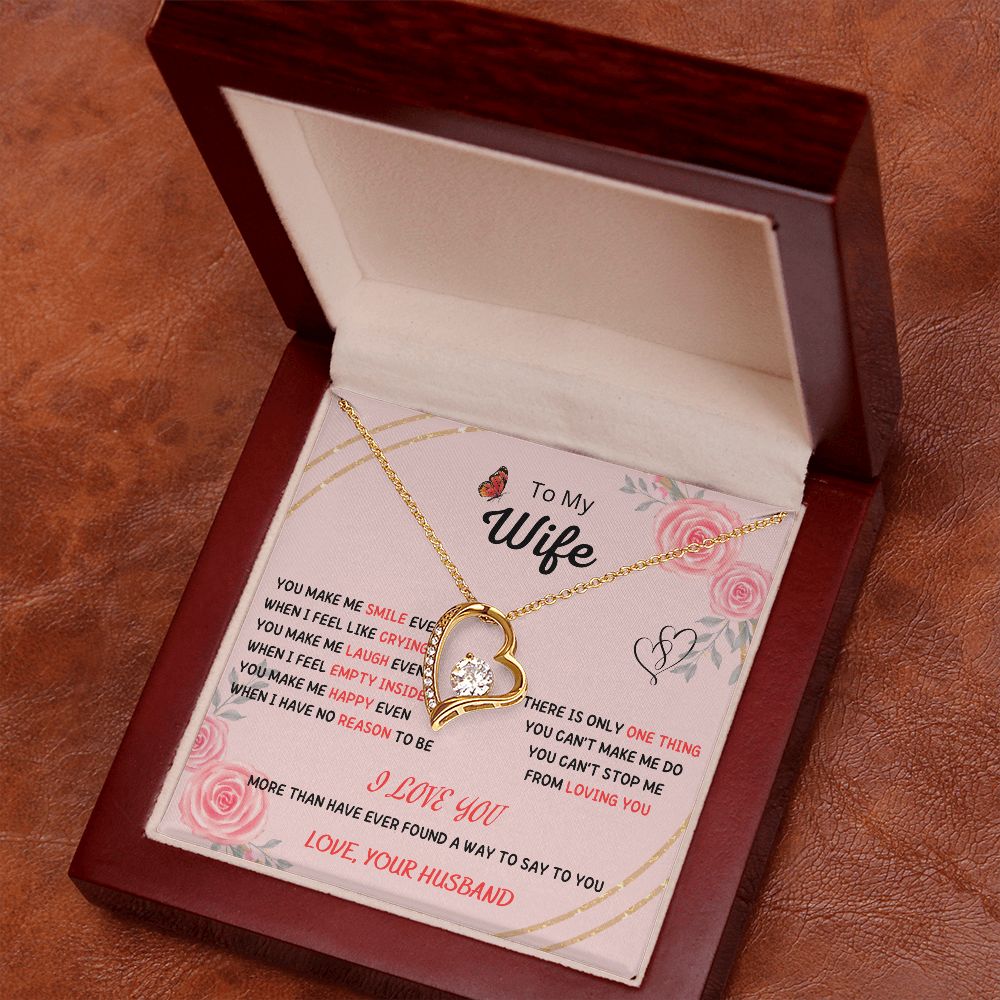 Forever and Always - To My Beautiful Wife Necklace with Heart Pendant and Romantic Message for Special Occasions 200203
