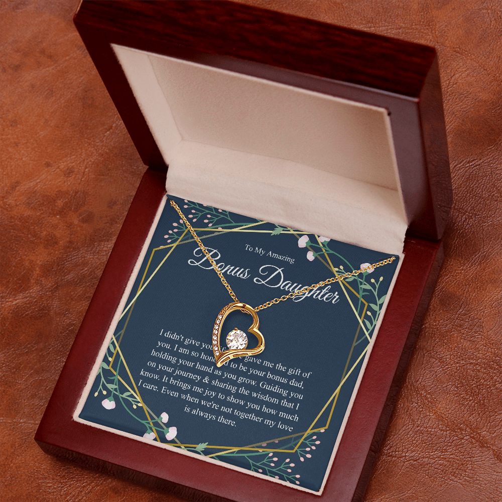 Heart, Step Daughter Gift, Bonus Daughter Gift From Stepdad, Bonus Daughter Necklace, Stepdaughter Birthday, Adopted Child
