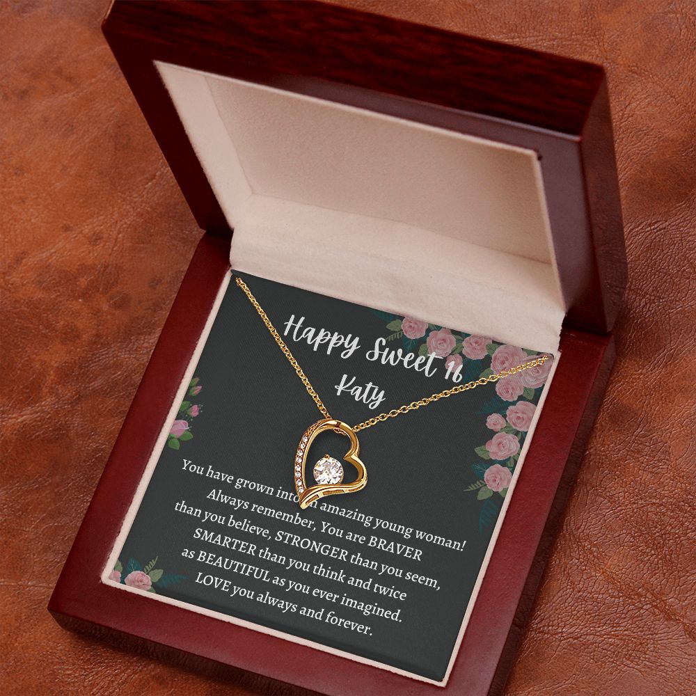 Sweet 16 Necklace - Celebrate Her Milestone Birthday with a Beautiful Gift, Heart Pendant, 16th Birthday Gift For Her, 16th Birthday Gift 210203