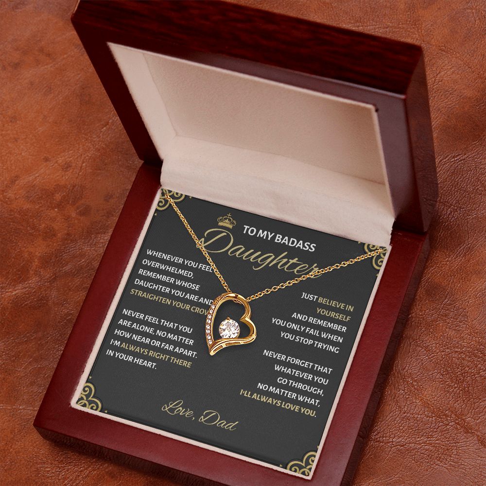 Badass Daughter Necklace - Empowering Jewelry for Girls Badass Daughter Gift, Badass Daughter Jewelry, Badass Daughter Necklace, Daughter Gift From Mom or Dad SNJW23-230219
