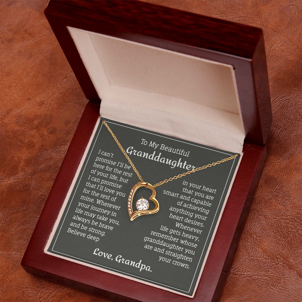 To My Granddaughter - Believe - Forever Love Necklace from Grandpa B0BGC9Y2NQ