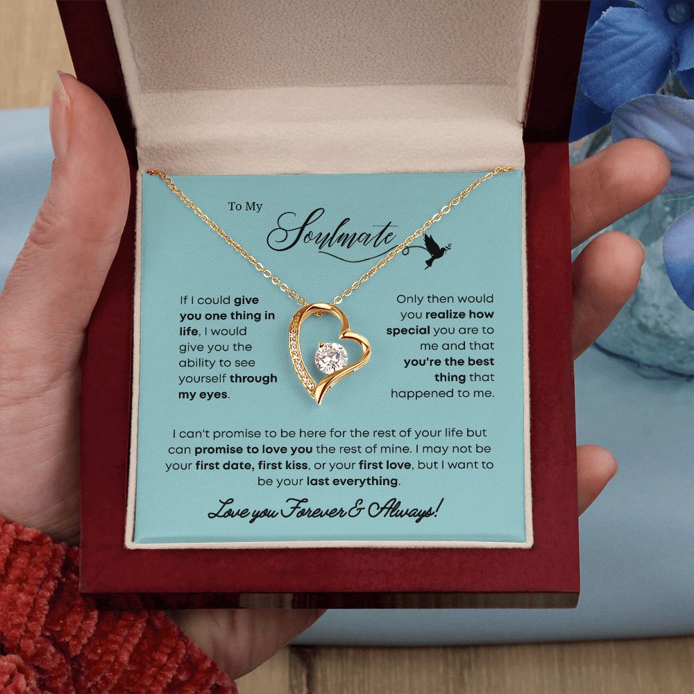 The Soulmate Necklace: An Elegant and Timeless Expression of Love, Jewelry Gift Her, Love Necklace Gifts For Her, Soulmate Gift, Soulmate Jewelry, Heart Pendant SNJW23-270208