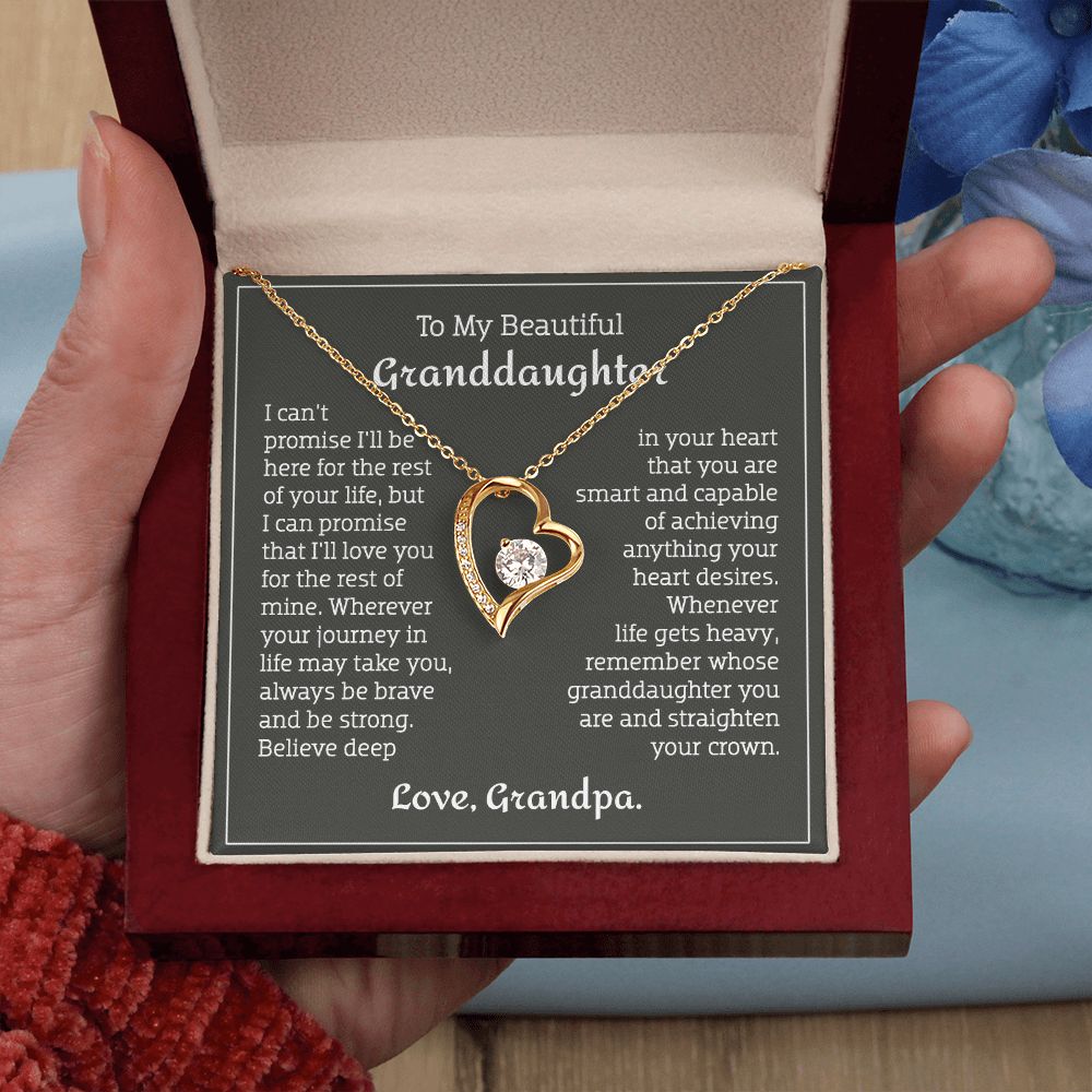 To My Granddaughter - Believe - Forever Love Necklace from Grandpa B0BGC9Y2NQ