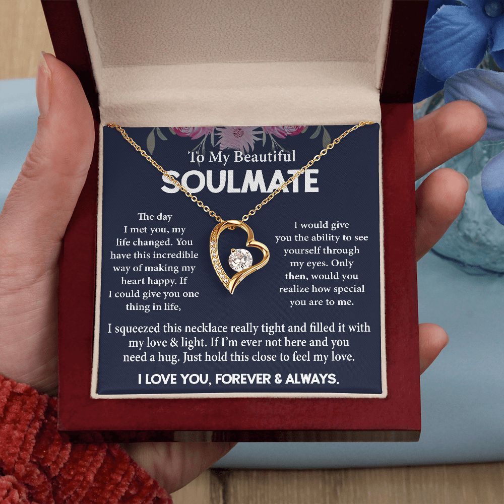 To My Beautiful Soulmate Necklace Valentine Gift For Wife Romantic Jewelry For Her My Future Wife Gift Forever Love Necklace