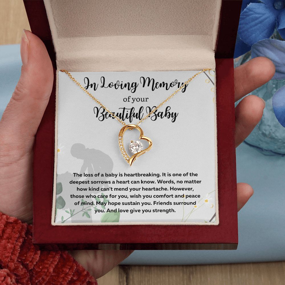 Forever in Our Hearts: A Memorial Necklace for Mothers Coping with Miscarriage - A Comforting and Thoughtful Gift Idea, Forever Love Necklace SNJW23-230203