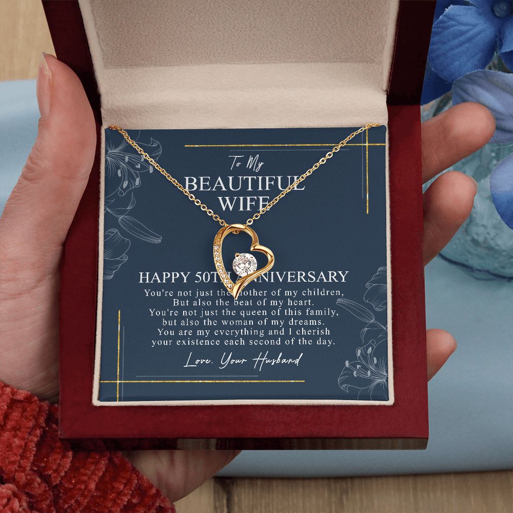 50 Year Wedding Jewelry Gift For Wife - 50 Year Anniversary Necklace Gift For Her B09CLQMN87- B09CLQRW84