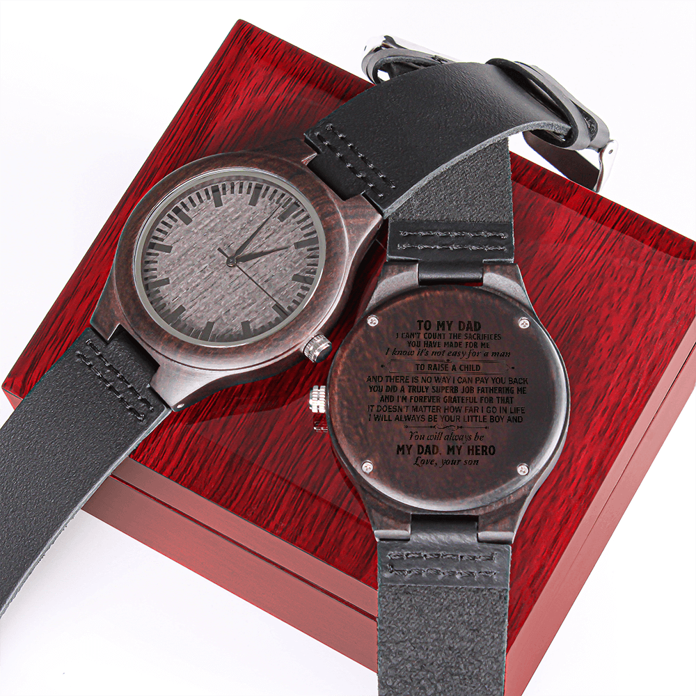 Wood Watch for Dad- You will always be my dad, my hero - JWshinee
