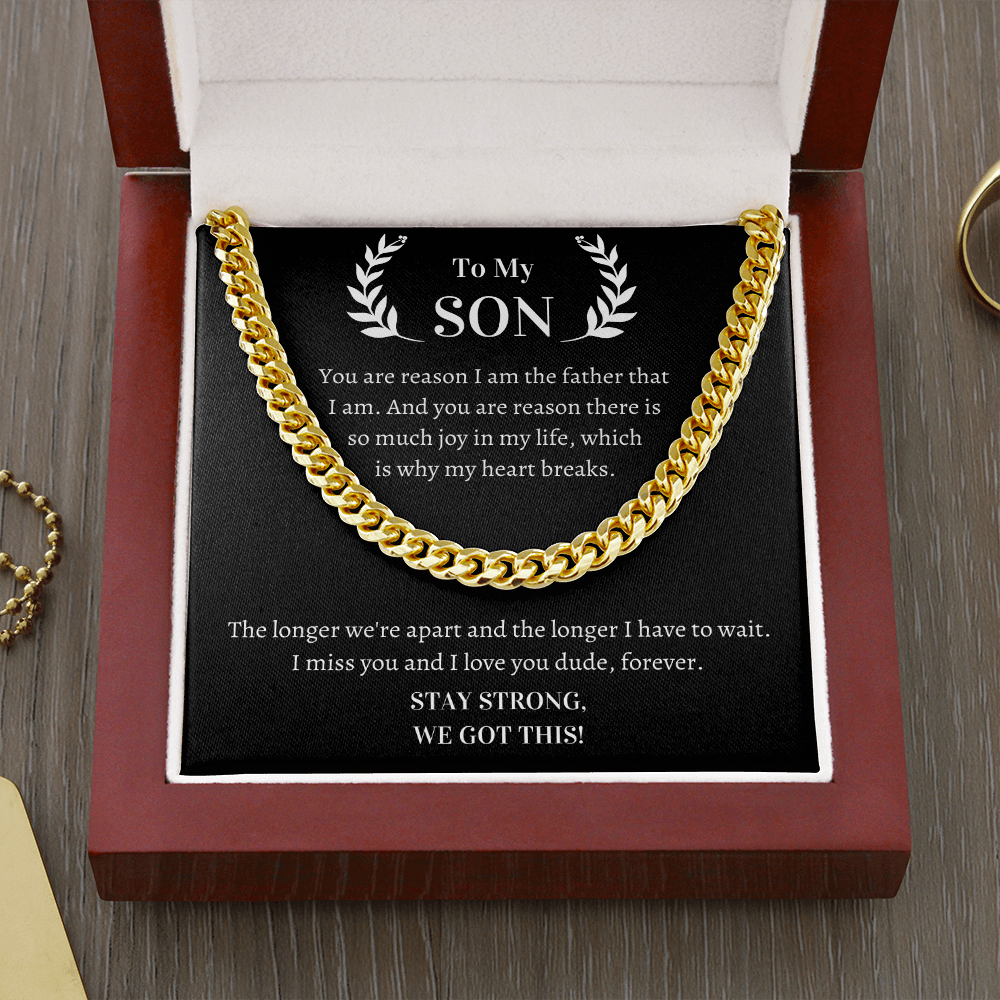Gift Cuban Necklace for Son - I miss you and I love you dude, forever - JWshinee