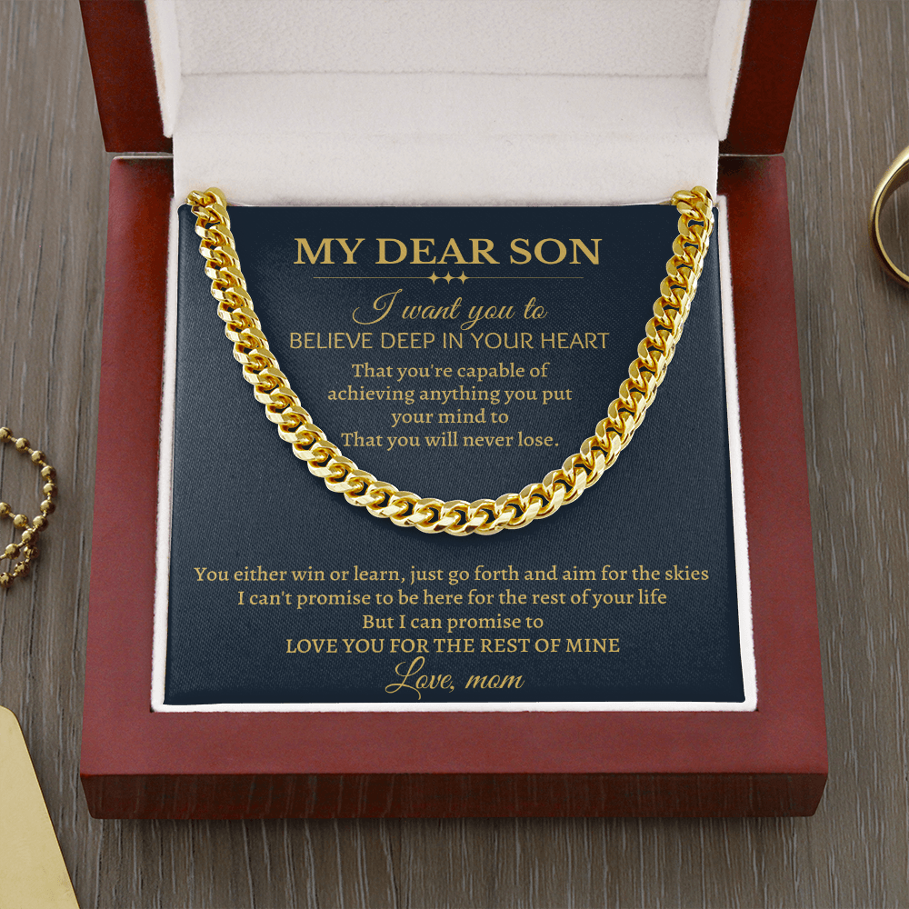 Gift for son- I want you to believe deep in your heart that you're capable of achieving anything - JWshinee