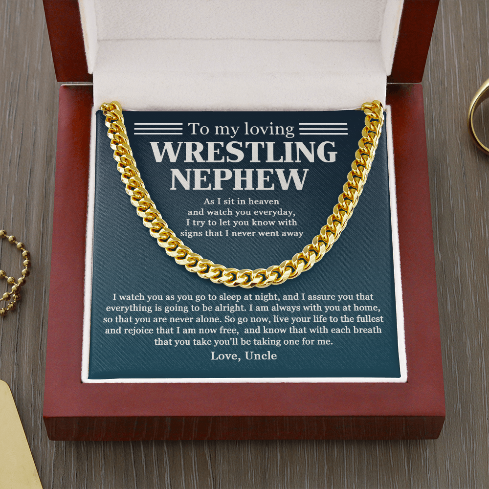 Gift for loving Wrestling Newphew from Uncle- Sympathy Gift, As I sit in heaven and watch you everyday - JWshinee
