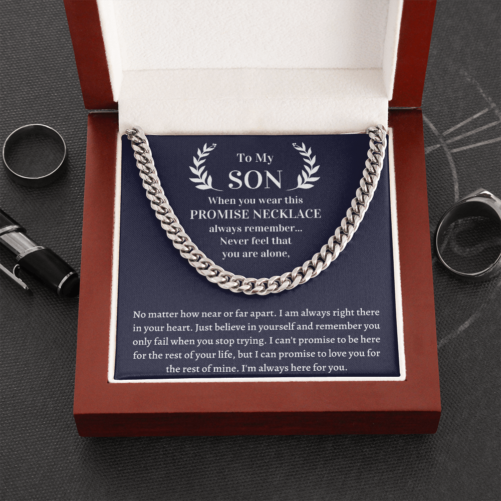 Gift Cuban Necklace for Son - I'm always here for you - JWshinee