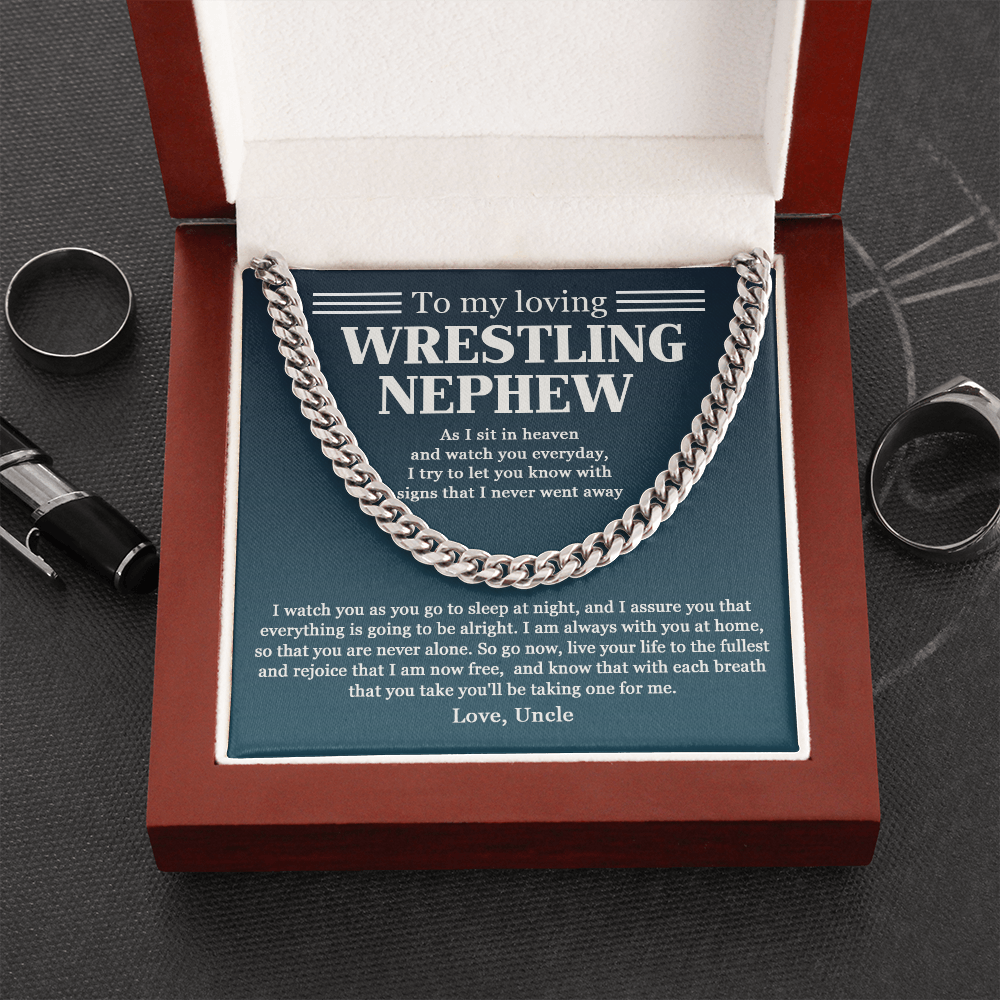 Gift for loving Wrestling Newphew from Uncle- Sympathy Gift, As I sit in heaven and watch you everyday - JWshinee