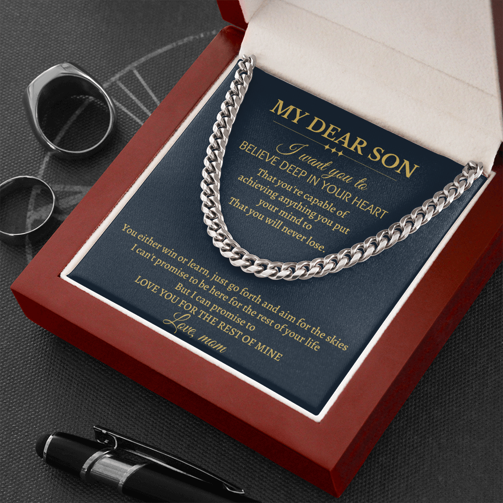 Gift for son- I want you to believe deep in your heart that you're capable of achieving anything - JWshinee