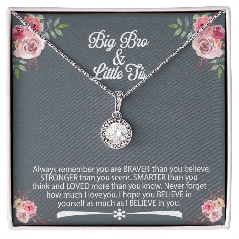 Big Brother Gift to Little Sister - Sister Birthday Gift from Brother - Brother to Little Sister Necklace