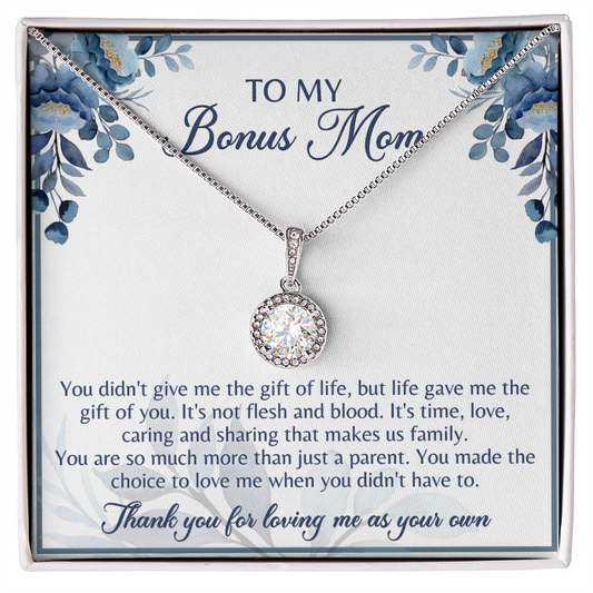 Gift for Bonus Mom Necklace from Son, Daughter Jewelry Box Pendant Birthday Mother's Day Christmas