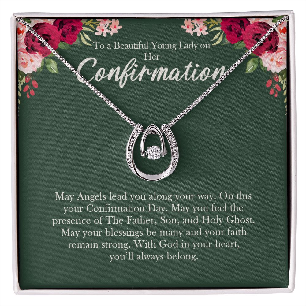 Confirmation Gift for Girls, Cubic Zirconia Necklace, Holy Confirmation Teenage Girls, Christian Catholic Faith