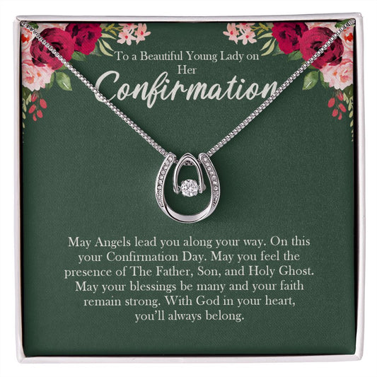 Confirmation Gift for Girls, Cubic Zirconia Necklace, Holy Confirmation Teenage Girls, Christian Catholic Faith