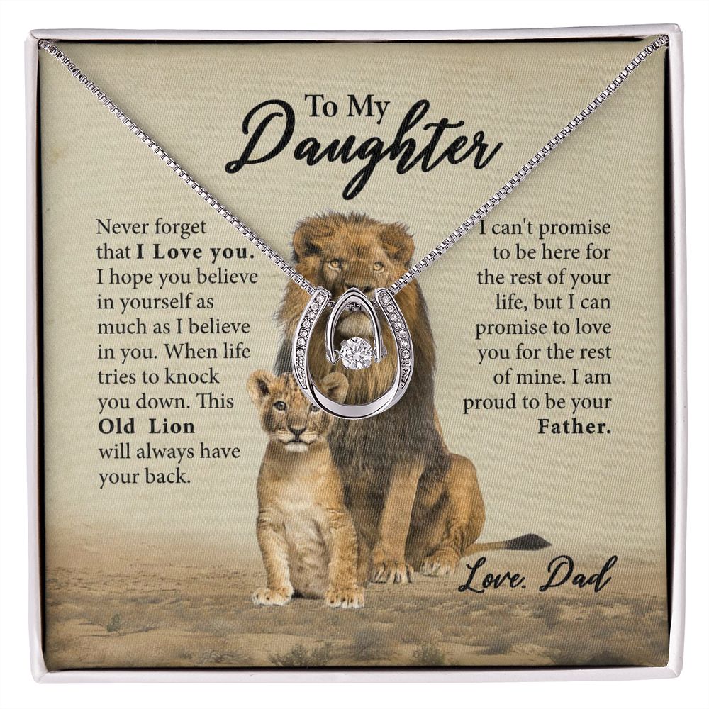 Father Daughter Necklace, Daughter Gifts from Dad, Lion Dad HZ-5S9Q-5VCM