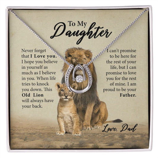 Father Daughter Necklace, Daughter Gifts from Dad, Lion Dad HZ-5S9Q-5VCM