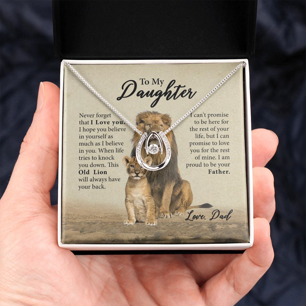 Father Daughter Necklace, Daughter Gifts from Dad, Lion Dad HZ-5S9Q-5VCM