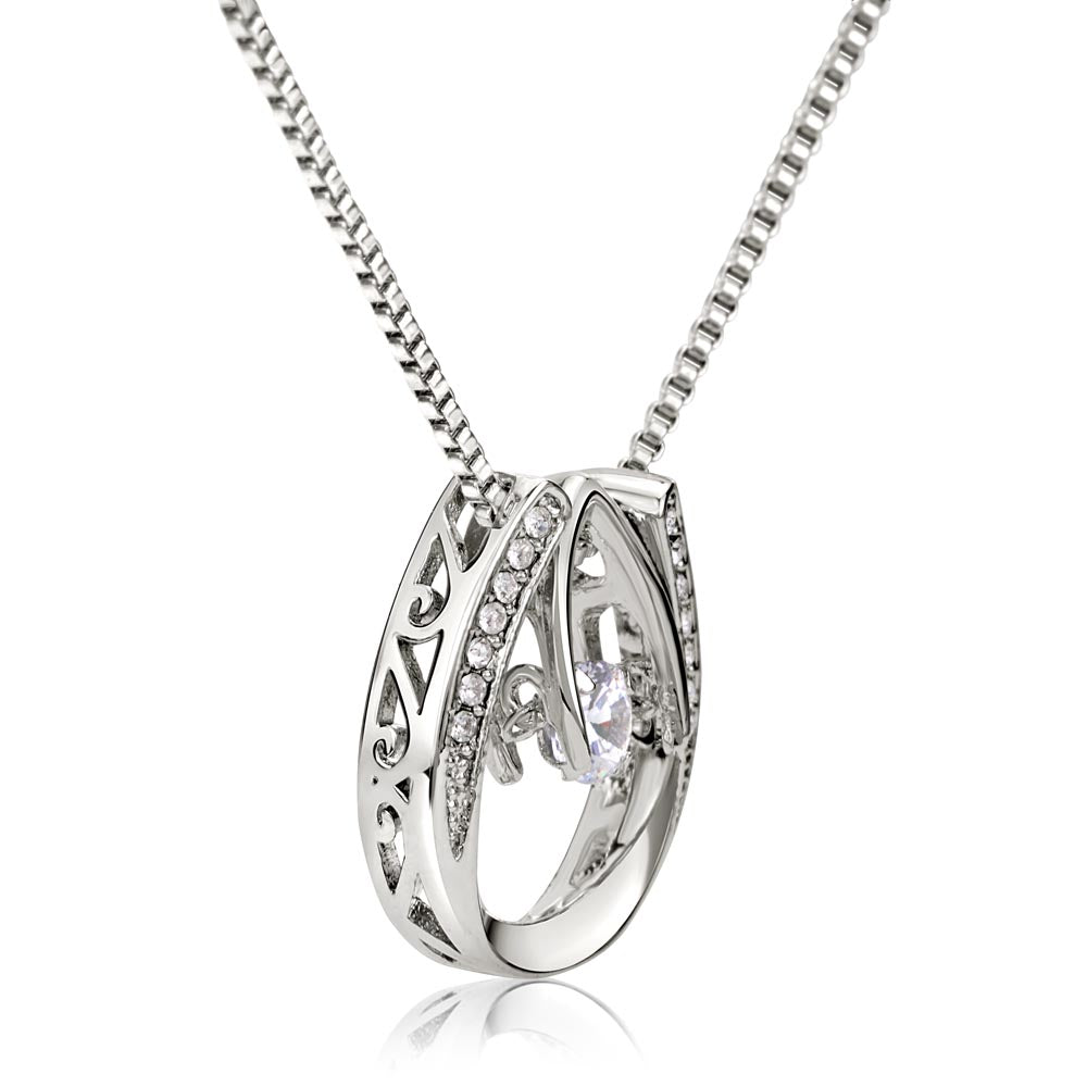Gift For Daughter From Dad - To My Beautiful Daughter Cubic Zirconia Crystal Necklace