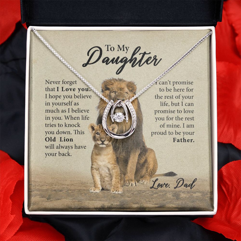 Father Daughter Necklace, Daughter Gifts from Dad, Lion Dad HZ-5S9Q-5VCM