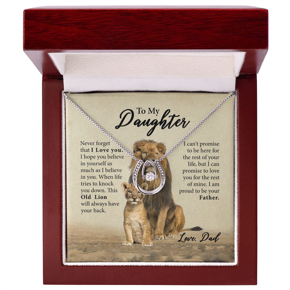 Father Daughter Necklace, Daughter Gifts from Dad, Lion Dad HZ-5S9Q-5VCM