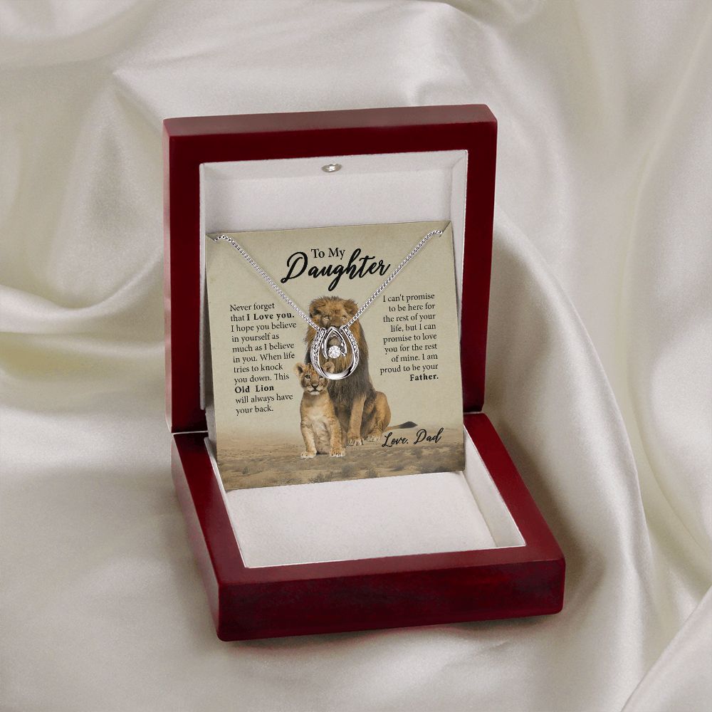 Father Daughter Necklace, Daughter Gifts from Dad, Lion Dad HZ-5S9Q-5VCM
